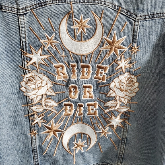 Rue de seine Ride or Die Denim Jacket - Picture 2 of 4